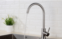 Robinet de cuisine moderne de luxe en acier inoxydable 304 avec cartouche en céramique