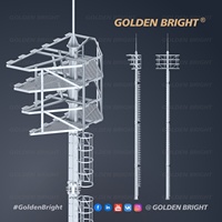 Poteau d'éclairage à mât haut de 30 m Golden Bright avec structure en acier galvanisé à chaud pour grands stades et aéroports
