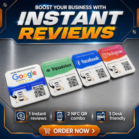 Passez commande en tapant sur la carte NFC en acrylique pour menu, 13,56 MHz, sans contact, avec fonction Google Review, étiquette RFID intelligente NFC, autocollant de table pour restaurant ou club