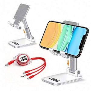 Logo Gift Wholesale Adjustable Portable Foldable Desktop Stand Mobile <b>Holder</b> for All Phone - Product Image 1