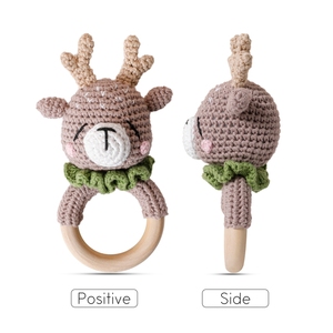Fait à la main En Forme D'animal <span class=keywords><strong>Au</strong></span> <span class=keywords><strong>Crochet</strong></span> En Bois <span class=keywords><strong>Hochet</strong></span> <span class=keywords><strong>Anneau</strong></span> De Dentition Jouet Bébé <span class=keywords><strong>Anneau</strong></span> De Dentition - Product Image 2