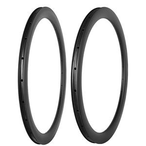Ruedas de fibra de carbono para bicicleta de carretera 700C, altura de llanta de 50 mm, freno de disco, clincher, tubeless ready, delanteras y traseras - Product Image 1