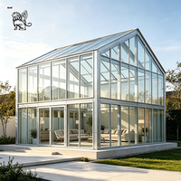 Véranda gothique de luxe BLVE avec toit en fer forgé et cadre antique, idéale pour manoir, villa, jardin ou cour arrière