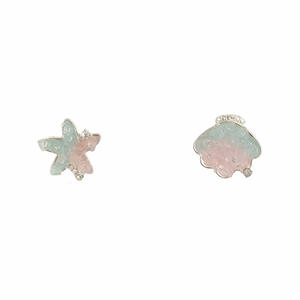 Pendientes de diseño fresco con estrella de mar, cristal, aguja plateada, perla con degradado azul océano, venta al por mayor - Product Image 5
