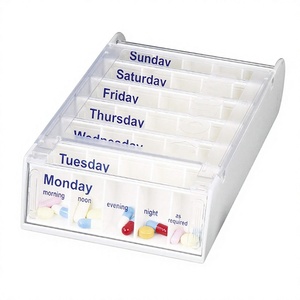 MEMOSAN BS0106J Organisateur de pilules hebdomadaire en plastique, boîte à pilules 7 jours avec distributeur à tiroir pour usage domestique - Product Image 2