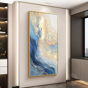 Pintura Decorativa Moderna de Lujo para Entrada, Arte Abstracto Azul para Pared de Pasillo, Mural de Pared para Entrada de Hotel Directamente Opuesto <span class=keywords><strong>a</strong></span> la Puerta - Product Image 2