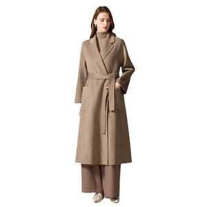 Abrigo de mujer de doble cara de Cachemira pura 100%, lana suelta larga clásica para Otoño e Invierno - Product Image 4