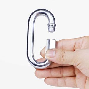 Mousqueton ovale portable en fer plaqué argent, à verrouillage rapide par vis, écologique, pour l'escalade en extérieur - Product Image 4
