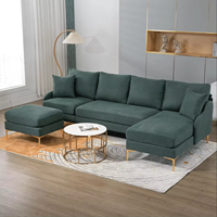 Canapé modulaire gonflable en forme de U en tissu vert Sans Green