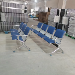 Banc d'attente robuste en cuir avec coussin pour salon de coiffure, aéroport, réception et salle d'attente - Product Image 5