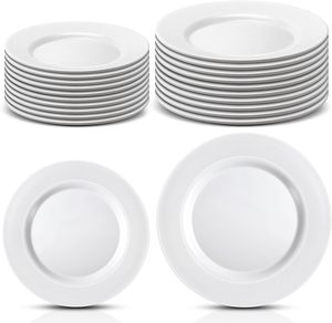 Thân Thiện Với Môi Rắn Trắng <span class=keywords><strong>Melamine</strong></span> Bữa Ăn Tối Tấm Thiết Lập Sáng Tạo Bền Nhà Hàng Bộ Đồ Ăn Cạnh Rộng Phẳng Món Khai Vị Tấm - Product Image 1