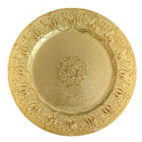 13 assiettes rondes de chargeur de récif d'or pour le dîner mariages assiette de chargeur d'or assiettes de chargeur élégantes de récif en plastique