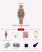 Coffret cadeau Wag Full Baby's Breath, ensemble de montres pour femme, bracelet en acier inoxydable, mouvement à quartz, étanche 10 mm