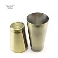 Ensemble shaker à cocktail en laiton antique plaqué 11 pièces en acier inoxydable 304 Kit d'outils pour barman Accessoires de bar Ensemble de bar cadeau
