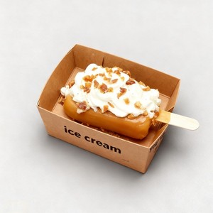 Vassoio Personalizzato per Gelati da <span class=keywords><strong>Asporto</strong></span>, Scatola di Carta Monouso per Hot Dog e Fette di Torta, Scatole per Sandwich con Inchiostro di Soia, Basso MOQ - Product Image 1