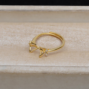 แหวนเงินแท้ S925 รูปผีเสื้อแบบเปิด ปรับขนาดได้ พร้อมไข่มุก 9-10 มม. รุ่น JG5228 อุปกรณ์ทำเครื่องประดับและส่วนประกอบ ฐานเปล่า - Product Image 4