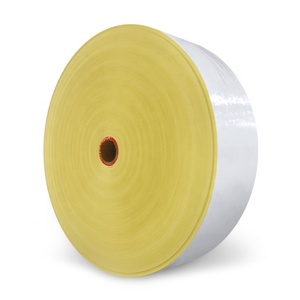 80gsm Coated Art Paper Thermal Transfer Label Jumbo Roll Self-Adhesive Sticker Semi Gloss Paper With Permanent <b>Glue</b> Yellow Line - Product Image 1