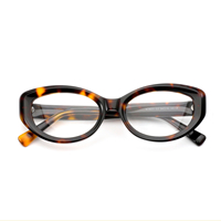 Kacamata Lbashades 8631 Retro Bingkai Asetat Buatan Tangan Full-Rim Klasik Double Bridge Anti Sinar Biru Pria Wanita