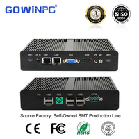 Mini PC Industrial Sin Ventilador Intel J1900 J1800 N2840 Quad Core 2.0GHz DDR3L Doble GbE HDMI VGA 6 USB para Automatización