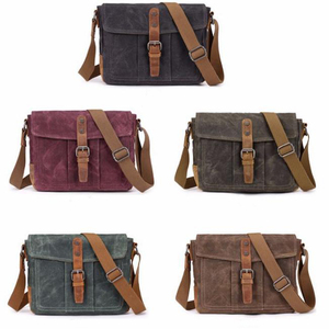 Borsa <span class=keywords><strong>Messenger</strong></span>/Crossbody per Laptop da Uomo in Tela Cerata Stile Vintage Impermeabile per Uso Professionale Logo Personalizzabile - Product Image 6