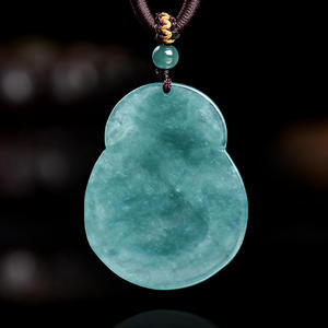 Pendentif Bouddha en Jadeite Naturelle Bleu Eau UNISEXE Style Chinois Bouddhisme Cadeau avec Certificat d'Expertise FG01 - Product Image 2