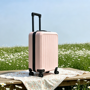 Valise à roulettes rigide rose moderne avec poignée télescopique et fermeture éclair pour les voyages - Product Image 5