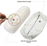 Coussin Cylindrique en Mousse à Mémoire de Forme avec Housse en Fibre de Bambou, Anti-Transpiration, Respirant, Soutien Cervical, pour Dormir, Masser, Maison