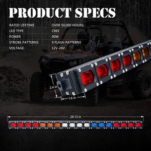 Barra de luz LED de persecución para ATV UTV con función de luz inversa de freno giratorio, barra de luz trasera de persecución para camioneta todoterreno, cámara de recogida <span class=keywords><strong>Am</strong></span> - Product Image 4
