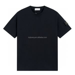 2025 Nueva base de moda clásica multicolor Casual transpirable 100% algodón piedra verano manga corta isla <span class=keywords><strong>camiseta</strong></span> para hombres - Product Image 2