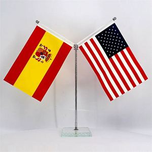 Wholesale National Country Assyrian Desk Flag Assyria <b>Table</b> Flag With Stick and Base - Product Image 2