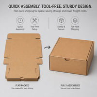 Boîte d'expédition en carton ondulé kraft écologique personnalisée avec bande adhésive pelable et scellable pour le commerce électronique et les vêtements
