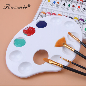 Paleta de pintura de plástico con agujero para pulgar, bandeja blanca para pintar, palés para estudiantes, manualidades de fiesta, DIY, 10 Well - Product Image 4