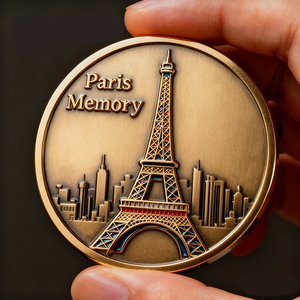 Bán Buôn Kim Loại Thủ Công Lưu Niệm Kẽm Hợp Kim Brass Thách Thức Đồng Xu Kỷ Niệm Khắc Chất Lượng Cao Tùy Chỉnh Kim Loại Tiền Xu <span class=keywords><strong>Paris</strong></span> - Product Image 1