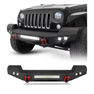 <span class=keywords><strong>Precio</strong></span> de fábrica OEM Parachoques delantero de ancho completo Ajuste 2007-2024 Jeep Wrangler JK JL JKU JLU Parachoques todoterreno ilimitado Luz LED incorporada - Product Image 1