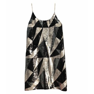 Robe mi-longue à sequins style célébrité internet, motif géométrique, coupe ajustée, amincissante, brillante, ligne A, pour <span class=keywords><strong>femme</strong></span> - Product Image 5