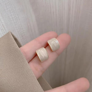 Pendientes de Ágata Chapados en Oro Estilo Bohemia para Mujer, Joyería Geométrica de Moda, Pendientes Cuadrados de Resina Acrílica Lucite - Product Image 4