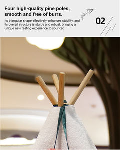 Cama <span class=keywords><strong>Tipi</strong></span> <span class=keywords><strong>para</strong></span> Mascotas de Tela de Algodón Plegable con Diseño Navideño, Tienda <span class=keywords><strong>Tipi</strong></span> <span class=keywords><strong>para</strong></span> Mascotas de Interior, <span class=keywords><strong>Casa</strong></span> Semicerrada Cálida <span class=keywords><strong>para</strong></span> Invierno - Product Image 5