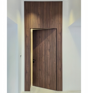 2025 <span class=keywords><strong>puertas</strong></span> interiores de madera maciza para dormitorio con diseño minimalista paneles de puerta decorativos ocultos instalados en el sitio - Product Image 2