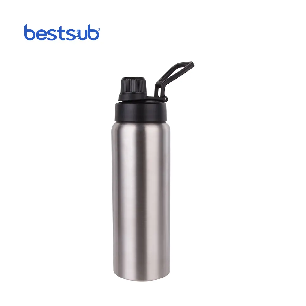 Bestsub Sublimatie Warmte Pers Leeg 25 Oz/750 Ml Metalen Fles Water Met Draagbare Rvs Fles W/draagbare Deksel (Wit)