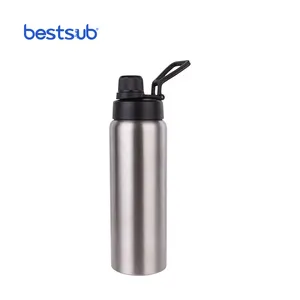BestSub-bouteille vierge à impression thermique, 750ml/25oz, avec flacon Portable en acier inoxydable, couvercle Portable (blanc)