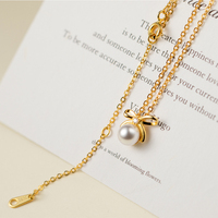 Élégant collier de perles papillon en argent sterling 925, accessoire de bijoux de mode personnalisé pour dames, chaînes élégantes pour les mariages