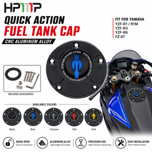 Bouchon de réservoir de carburant en alliage d'aluminium CNC pour <span class=keywords><strong>moto</strong></span> Yamaha YZF R1 R1M R3 R6 FZ-07 Accessoires - Product Image 1