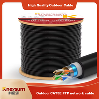 Cable de Red Kneysum CAT5E CCA FTP de 8 Conductores, Par Trenzado Sólido, Resistente a Interferencias, para Exteriores, Gran Venta