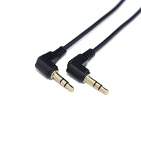 Câble audio AUX mâle TRS 3.5MM gaine en PVC tresse stéréo 3 pôles à Angle droit pour projecteur haut-parleur de voiture câbles Audio vidéo d'ordinateur