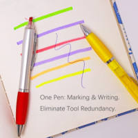 Stylo à bille double face polyvalent 2 en 1 avec surligneur Stylos personnalisés Marqueurs de surligneur Stylo torsadé avec logo personnalisé