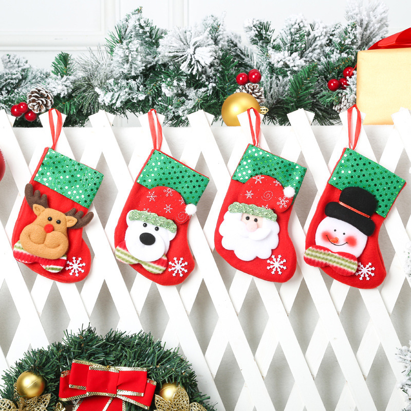 AYOYO Cartoon Sequins Christmas Socks Gift
