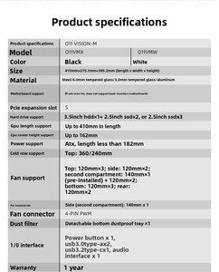 Nouveau boîtier de PC de jeu LIANLI Bauhaus O11 VISION-M Seaview Room, châssis Full Tower, trois côtés en acrylique panoramique, compatible avec les cartes mères M-ATX, ATX, ITX - Product Image 6