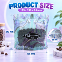 Sacs en Mylar personnalisés de 3,5 g avec finition noire mate, fermeture éclair et encoche de déchirement