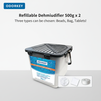 Boîte déshumidificatrice écologique rechargeable 500G X2, contrôle de l'humidité réglable, design portable, grande capacité, absorbeur d'humidité