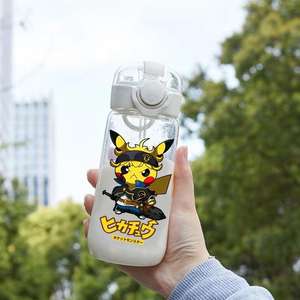 <span class=keywords><strong>Tasse</strong></span> à eau Pikachues <span class=keywords><strong>Tasse</strong></span> à eau en plastique portable d'extérieur avec paille - Product Image 4